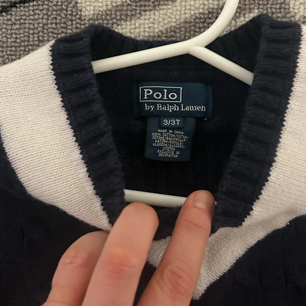Polo Ralph Lauren Navy and White Sweater Vest